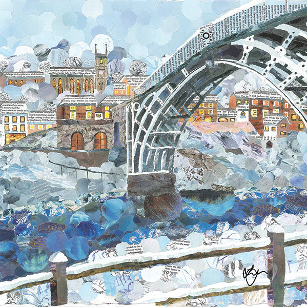 Ironbridge in Winter Greetings Card Designed by Lyn Evans