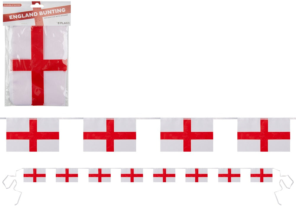 St George Rayon Bunting with 8 8X5 Flags