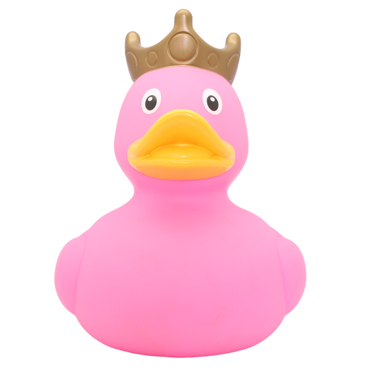 Vinyl Personalised XXL Pink Rubber Duck with Crown, 25 cm By Lilalu