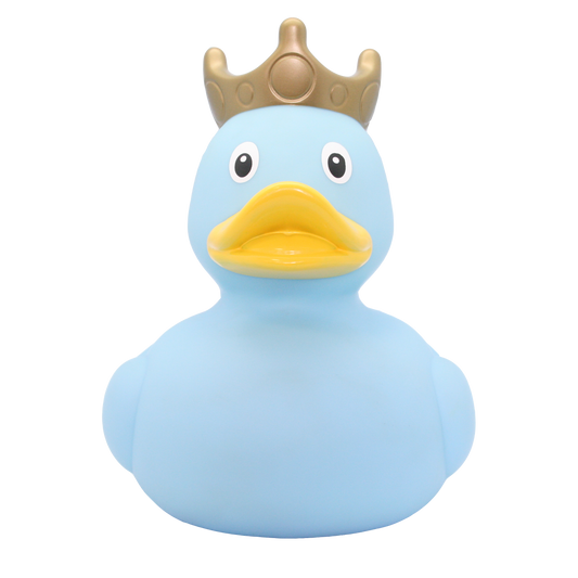 Vinyl Personalised XXL Blue Rubber Duck with Crown, 25 cm By Lilalu