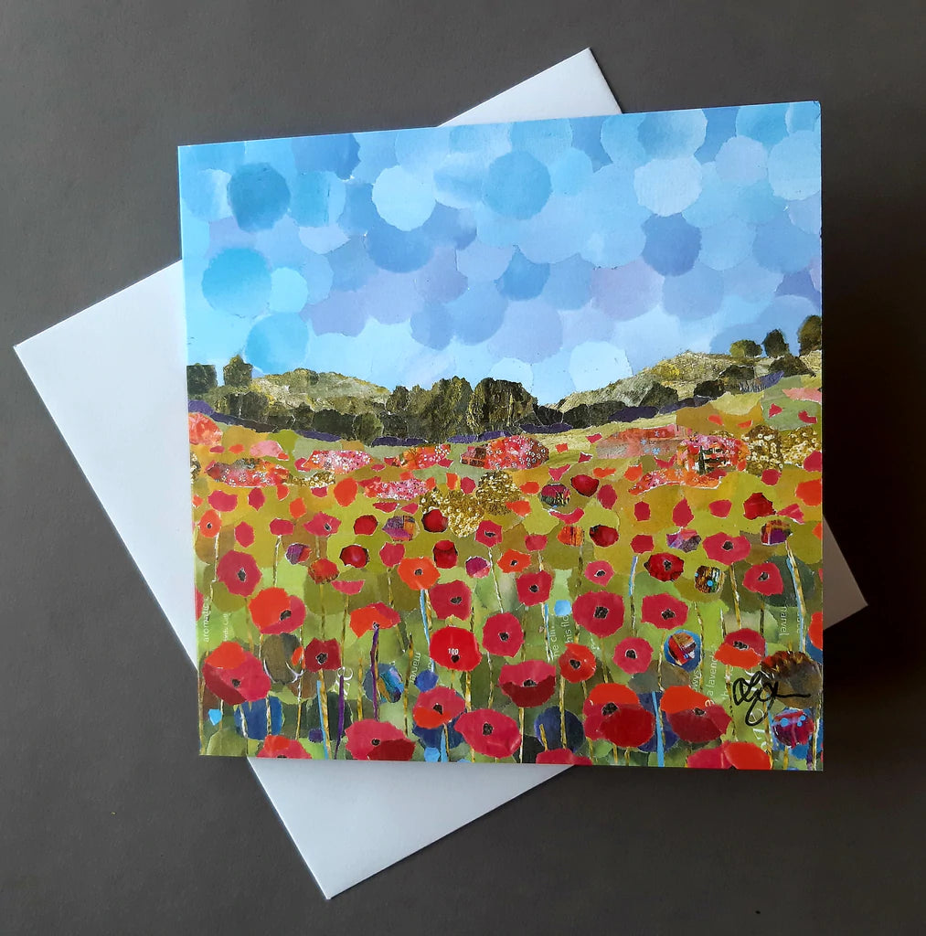 Poppy Field Shropshire Greetings Card Designed by Lyn Evans