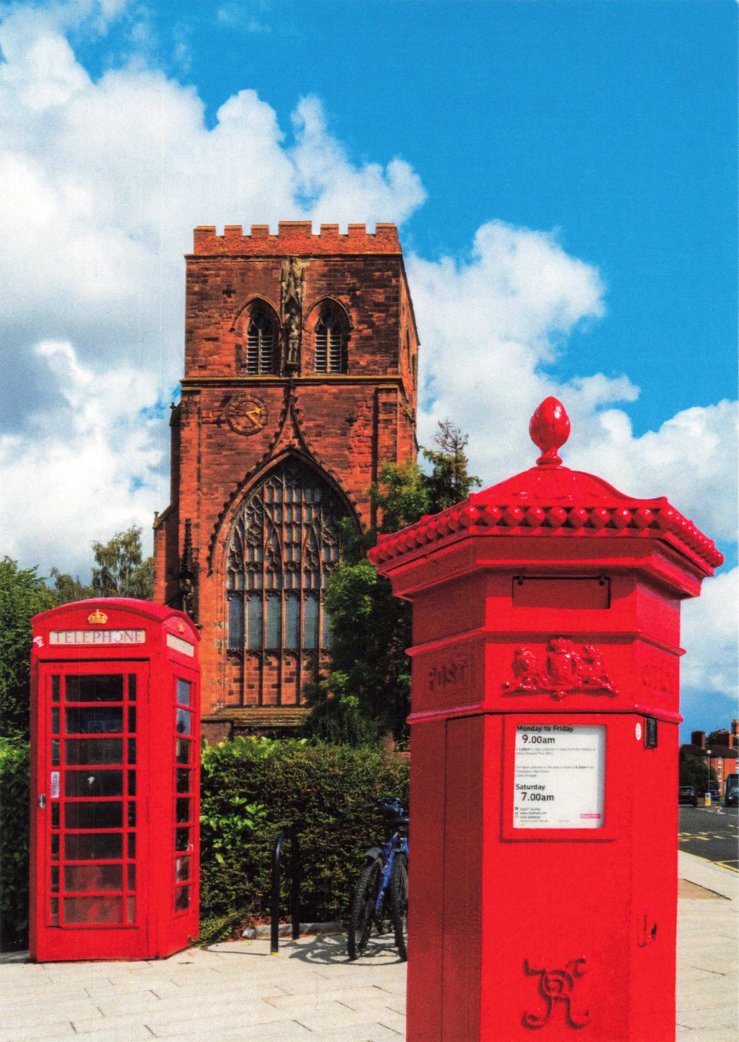 Penfold Pillar Box Shrewsbury Abbey Post Card
