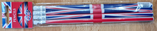 Pack 4 Union Jack Rubber Tipped Pencils