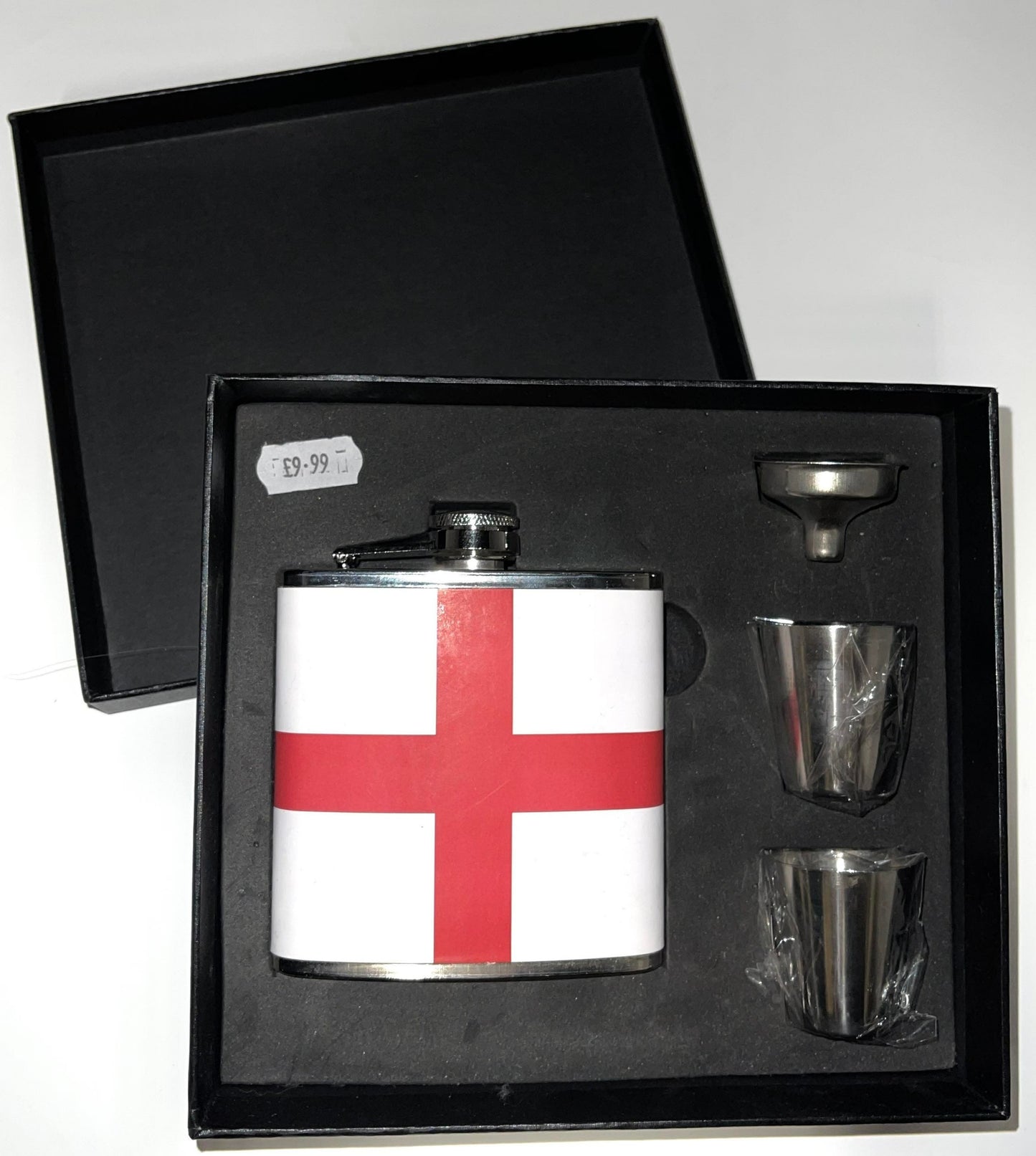 England Hip Flask and 2 glasses