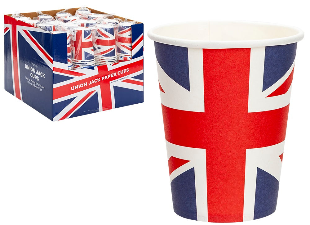 Union Jack Paper Cups 9oz Pack of 12
