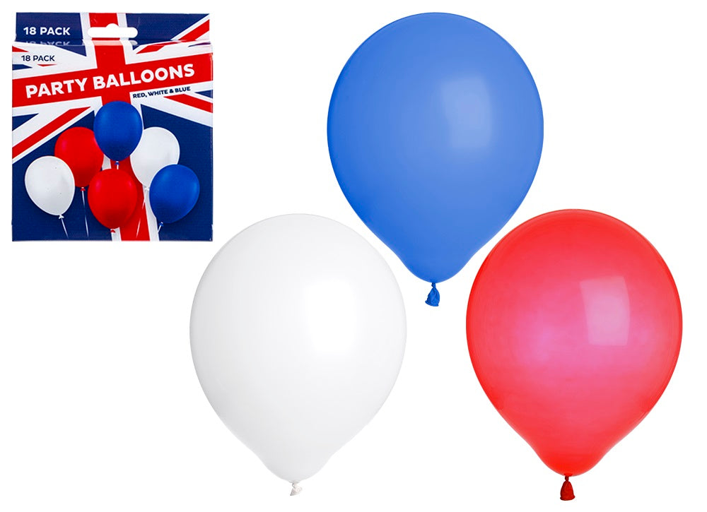 Union Jack Balloons 18 Pack