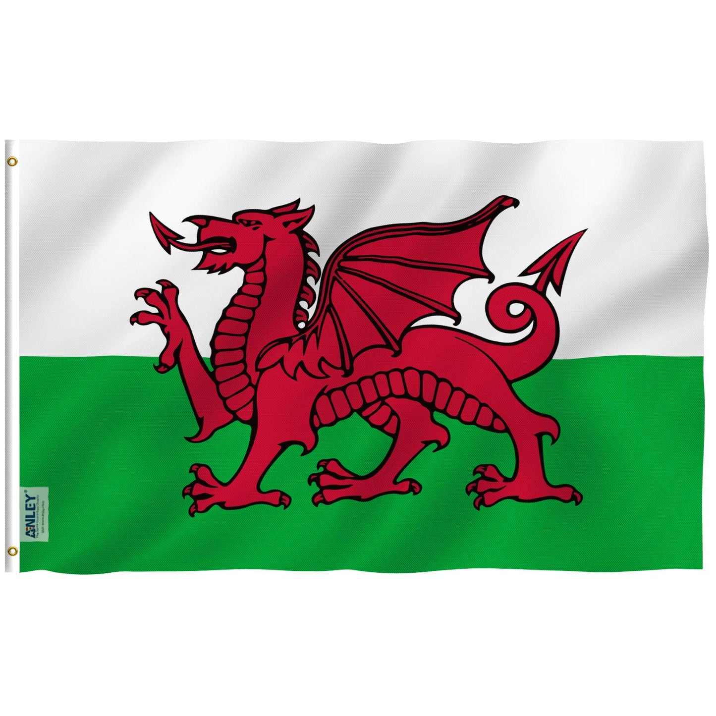 WALES RAYON FLAG WITH GROMMETS 3FT X 5FT