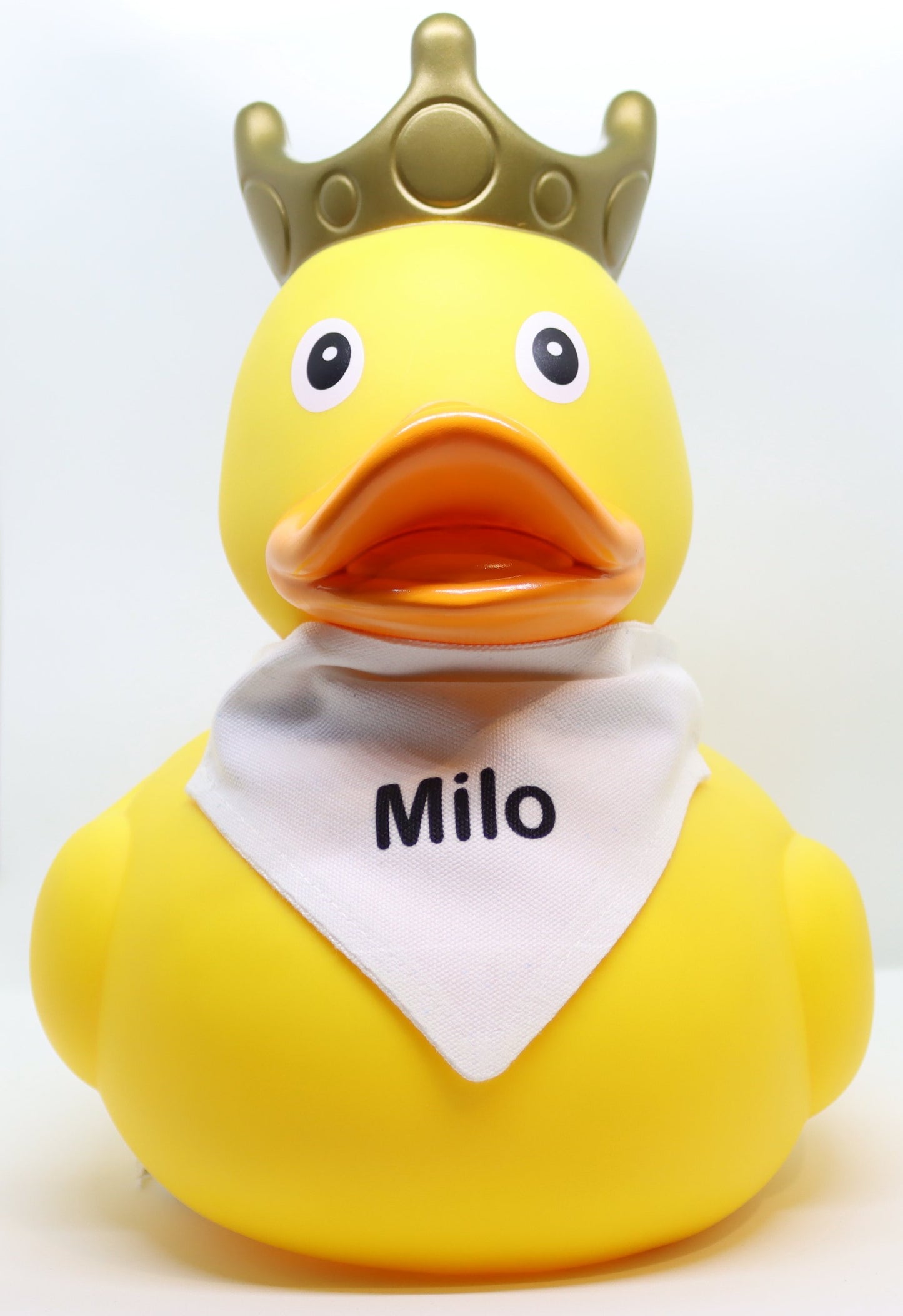 XXL Yellow Rubber Duck with Crown and Personalised Bandana, 25 cm By Lilalu