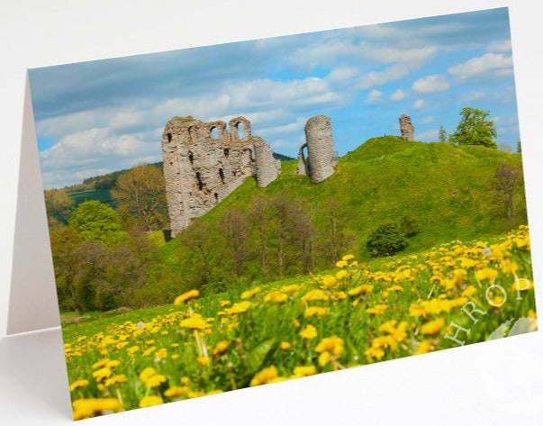 Clun Castle Blank Shrewsbury Greetings Card