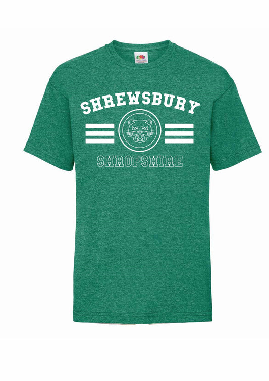 Shrewsbury Tiger Kids T-shirt - Retro H. Green - 12/13 yrs