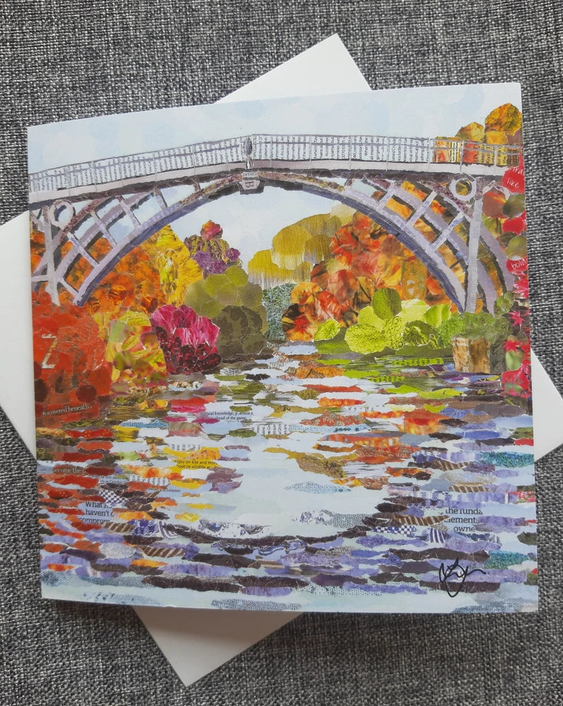 Ironbridge in Autumn Greetings Card Designed by Lyn Evans