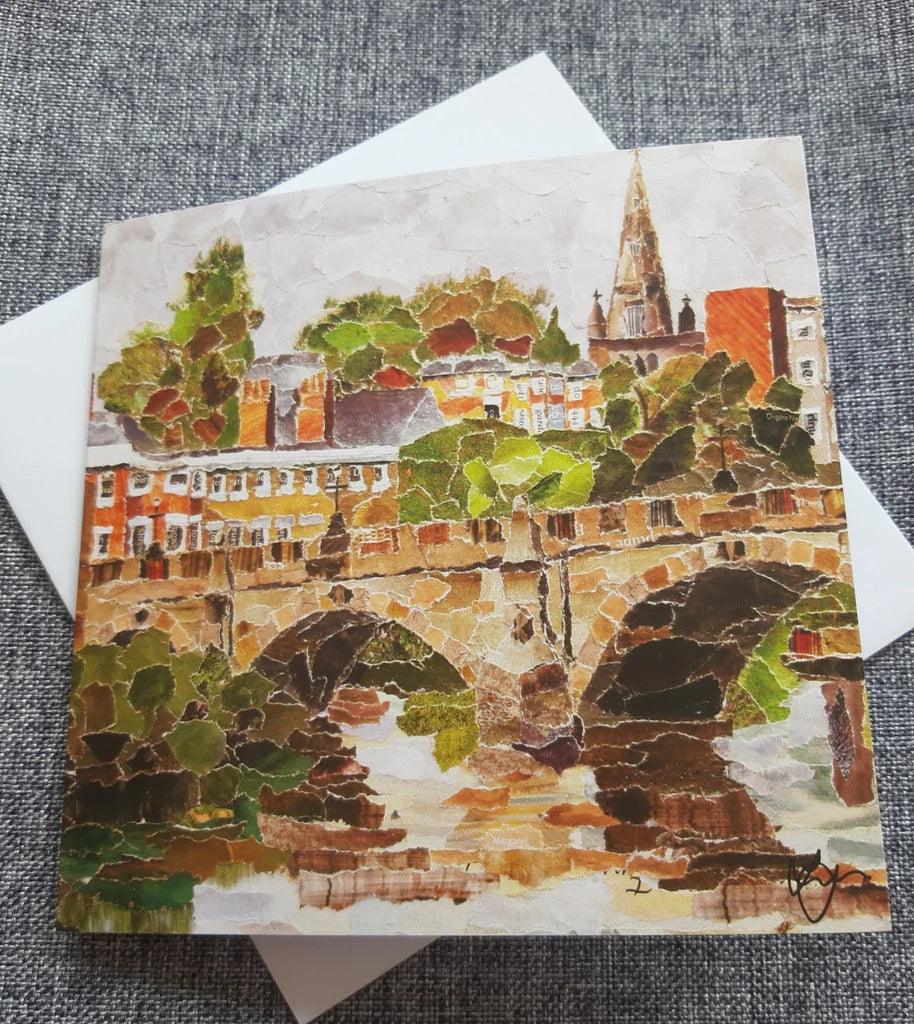 English Bridge Shrewsbury Greetings Card Designed by Lyn Evans