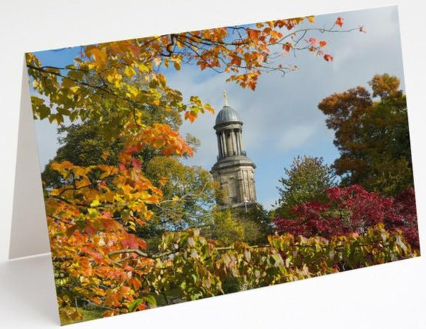 Autumn at St Chad's Church Blank Shrewsbury Greetings Card
