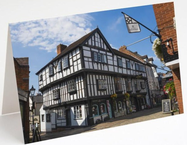 The Abbot's House in Butcher Row Blank Shrewsbury Greetings Card