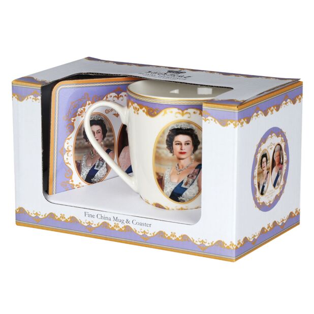Her Majesty Queen Elizabeth II Commemorative Boxed Mug & Coaster Set